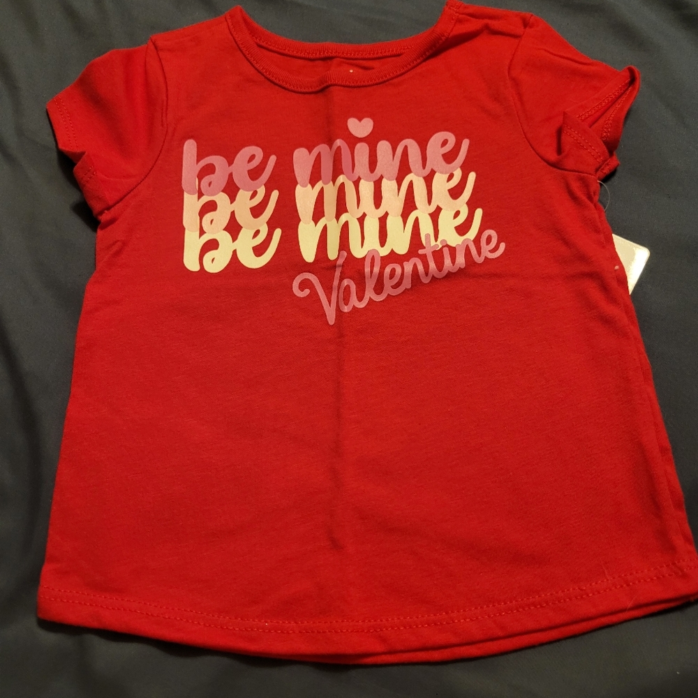Toddler short Sleeve T-shirt Red Be Mine Valentine's Day Size 18months Brand New
